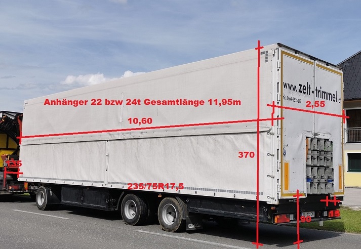 Zeltanhänger 28x55m Zelt