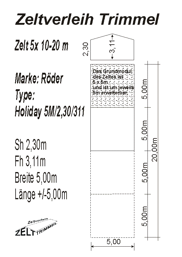 Festzelt 5x15