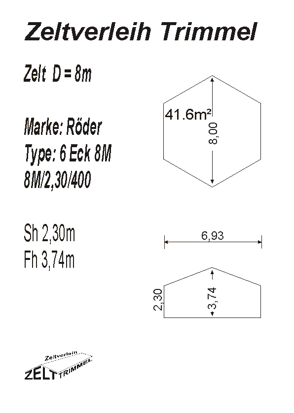 Plan Zelt D=8m