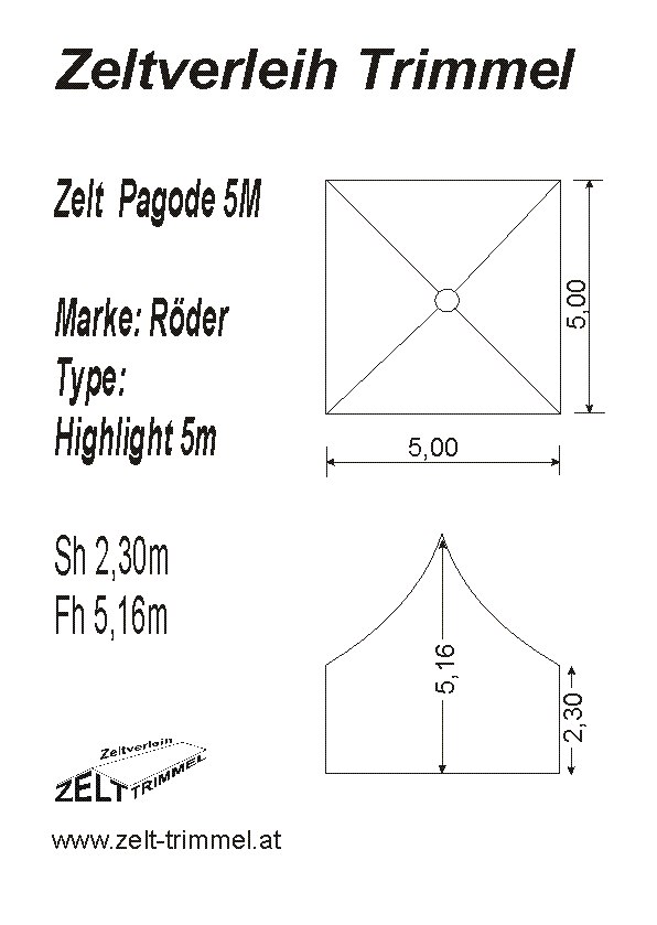 Zeltplan Pagode